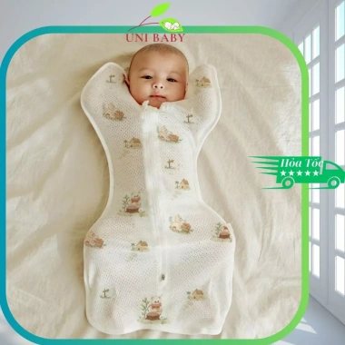 Nhộng chũn Uni Baby vải lưới thông hơi, bé ngủ ngon, giật mình ít, chỉ 115.000₫