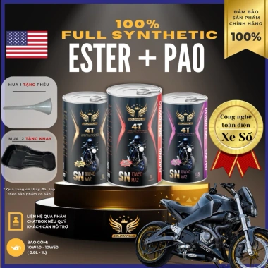 Nhớt xe số Goldwinlub 10W40-10W50 cho động cơ 4 thì - Dầu tổng hợp 100% - Giá 94.500đ