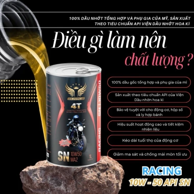 Nhớt xe số Goldwinlub 10W40-10W50 cho động cơ 4 thì - Dầu tổng hợp 100% - Giá 94.500đ