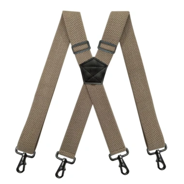 Niềng răng quần thun HYCEO Dây treo nam công sở điều chỉnh 4 móc, nút X 3,8cm, phù hợp làm việc ngoài trời