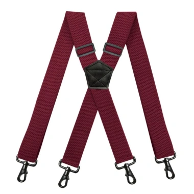 Niềng răng quần thun HYCEO Dây treo nam công sở điều chỉnh 4 móc, nút X 3,8cm, phù hợp làm việc ngoài trời