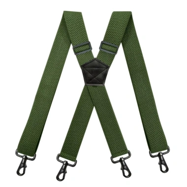 Niềng răng quần thun HYCEO Dây treo nam công sở điều chỉnh 4 móc, nút X 3,8cm, phù hợp làm việc ngoài trời