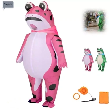 NIFINE Trang phục ếch cosplay bộ cha mẹ‑con, mặt ếch dễ thương, kèm máy bơm hơi – Giá ưu đãi 624.800₫