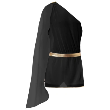 Nikiikoo Halloween Toga Cosplay Áo Liền Quần Vai Đơn Quần Short Khe Váy Body Lễ Hội