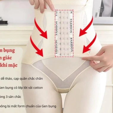 Nịt Bụng Giảm Mỡ Dạng Quần Nhiều Hàng Nấc Cài Xiết Eo Nâng Mông Hình Thon Gọn 168k