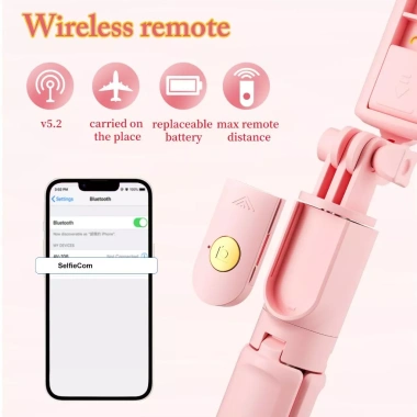 NIUMO Gậy chụp hình gấp gọn 360 độ remote Bluetooth đèn LED - 70.000₫