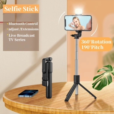 NIUMO Gậy chụp hình gấp gọn 360 độ remote Bluetooth đèn LED - 70.000₫