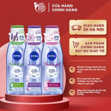 Nivea Micellar Water Nước tẩy trang làm sạch sâu, mềm mịn da, giảm còn 71.000 VND từ 89.460 VND Nivea Micellar Water Nước tẩy trang làm sạch sâu, mềm mịn da, giảm còn 71.000 VND từ 89.460 VND