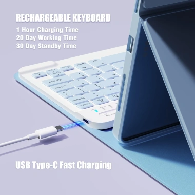Nixxos Bàn Phím iPad Da 720 Xoay Bluetooth, Đỡ và Sạc Bút, iPad 10.2‑11 inch - 315.000₫