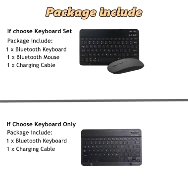 NIXXOS Bộ Bàn Phím Bluetooth 10 inch – Nhẹ, Tương Thích iPad, Android, Điện Thoại – 99.000₫