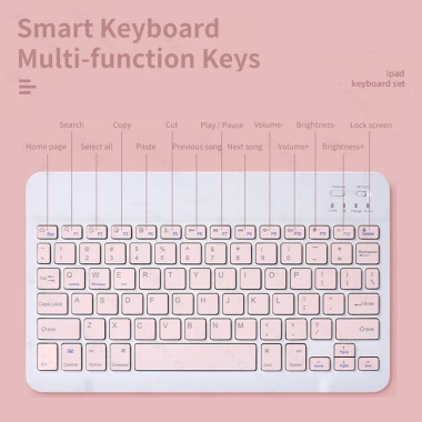 NIXXOS Bộ Bàn Phím Bluetooth 10 inch – Nhẹ, Tương Thích iPad, Android, Điện Thoại – 99.000₫