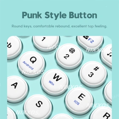 NIXXOS Bộ Bàn Phím Nút Tròn + Chuột Bluetooth Không Dây iOS Android PC Giá 151.800₫