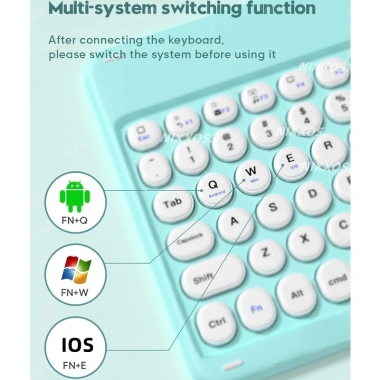 NIXXOS Bộ Bàn Phím Nút Tròn + Chuột Bluetooth Không Dây iOS Android PC Giá 151.800₫