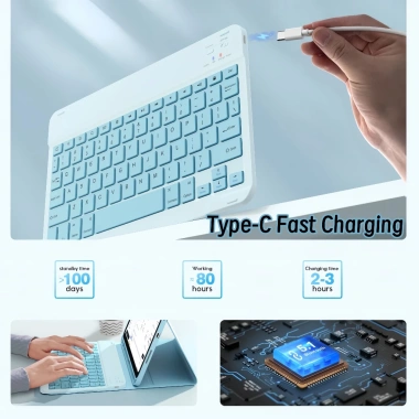 NIXXOS Vỏ Da Bluetooth cho Xiaomi Pad và Redmi - Bàn phím tích hợp bút, 2 khe cắm, giá 312k 6