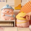 NLINNI Đồng xu tiết kiệm xe tăng Chú heo hoạt hình dễ thương, chống rơi, vinyl, bảo quản trẻ em 160.6k