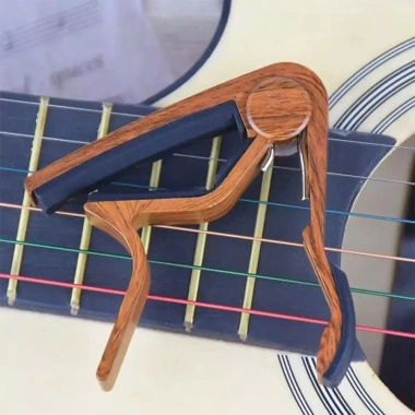 NLINNI Guitar Capo kim nhôm, hạt gỗ hồng, đệm cao su, Pick Holder cho guitar & ukulele