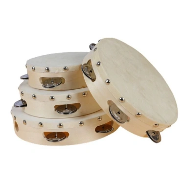 NLINNI Hand Tambourine Da cừu 4-10 inch Trống tambourine giáo dục, giá 69.300₫