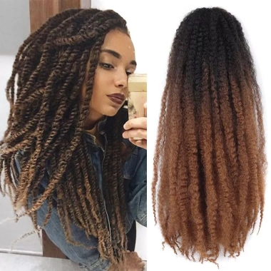 NLINNI Marley Twist 18 inch Afro Kinky Xoăn Tóc Móc Ombre Tự Nhiên - Dài 18 inch, Giá chỉ 176,040₫ (Giảm từ 214,769₫) 8