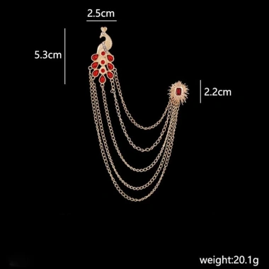 NLINNI Nam Trâm Cài Thiết Kế Con Công Tua Rua Xòe Lễ Tiệc Phối Đồ 112.200 VND 2