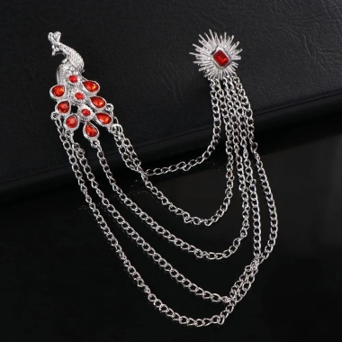 NLINNI Nam Trâm Cài Thiết Kế Con Công Tua Rua Xòe Lễ Tiệc Phối Đồ 112.200 VND 9