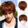 NLINNI Tóc Giả Lớp Xoăn Ngắn Nâu Nam - Thực Tự Nhiên, Lông Tơ, Cosplay Halloween, 280.800₫ 4