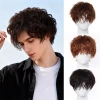 NLINNI Tóc Giả Lớp Xoăn Ngắn Nâu Nam - Thực Tự Nhiên, Lông Tơ, Cosplay Halloween, 280.800₫ 8
