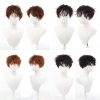 NLINNI Tóc Giả Lớp Xoăn Ngắn Nâu Nam - Thực Tự Nhiên, Lông Tơ, Cosplay Halloween, 280.800₫ 9