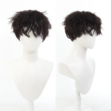 NLINNI Tóc Giả Lớp Xoăn Ngắn Nâu Nam - Thực Tự Nhiên, Lông Tơ, Cosplay Halloween, 280.800₫ 10