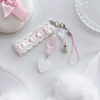 Nơ Acrylic Đa Màu Đính Ren – Móc Khóa Dây Chuyền Thời Trang cho Điện Thoại và Ô Tô 6