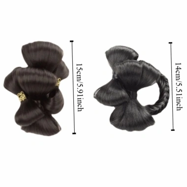 Nơ Bun Head Tóc Giả Ngọt Ngào Thanh Lịch Hanfu Xám Dùng Hàng Ngày Giá 99.360đ