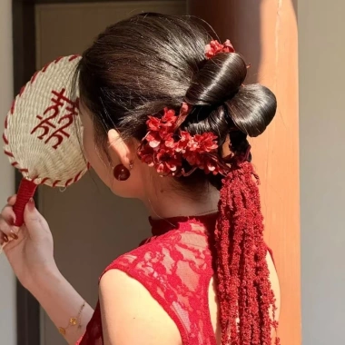 Nơ Bun Head Tóc Giả Ngọt Ngào Thanh Lịch Hanfu Xám Dùng Hàng Ngày Giá 99.360đ