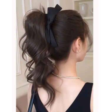 Nơ Đuôi Ngựa Xoăn Gợn Sóng - Kẹp Móng Vuốt Dài Phong Cách Hàn Quốc, Mở Rộng Tóc Giả cho Tóc Nữ - 101.520 VND