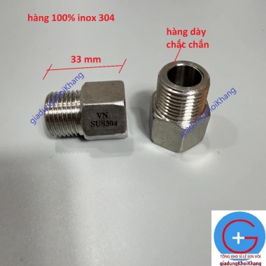 Nơ inox 304 VN - Đầu nối ren trong ren ngoài 1/2-21 mm, giảm giá 20.000 VND 4