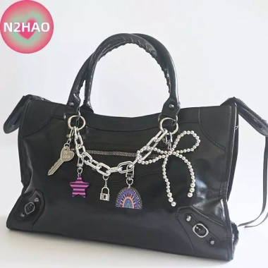 Nơ Ngôi Sao Acrylic Cầu Vồng - Móc Khóa Túi Dễ Thương, Trang Trí Ba Lô, Dây Chuyền 4