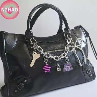 Nơ Ngôi Sao Acrylic Cầu Vồng - Móc Khóa Túi Dễ Thương, Trang Trí Ba Lô, Dây Chuyền 6
