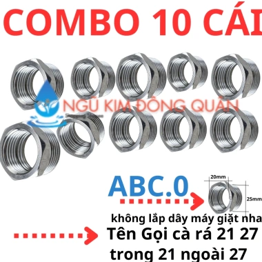Nối 2 Đầu Ren 21 Răng & 27mm Inox Không Gỉ - Ren 1/2 21mm, 3/4 27mm, Cà Rá không lấy - 13,910 5 Nối 2 Đầu Ren 21 Răng & 27mm Inox Không Gỉ - Ren 1/2 21mm, 3/4 27mm, Cà Rá không lấy - 13,910 5