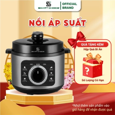 Nồi Áp Suất 4L SMARTCHOICE SCG-APS003 800W Núm Vặn Cơ, Điều Chỉnh Thời Gian, Nấu Nhanh Chống Dính, Giá Ưu Đãi 1.365.000₫