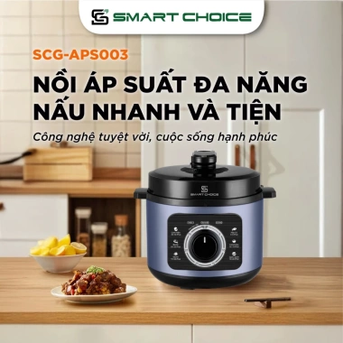 Nồi Áp Suất 4L SMARTCHOICE SCG-APS003 800W Núm Vặn Cơ, Điều Chỉnh Thời Gian, Nấu Nhanh Chống Dính, Giá Ưu Đãi 1.365.000₫
