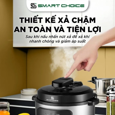 Nồi Áp Suất 4L SMARTCHOICE SCG-APS003 800W Núm Vặn Cơ, Điều Chỉnh Thời Gian, Nấu Nhanh Chống Dính, Giá Ưu Đãi 1.365.000₫