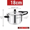 Nồi áp suất bếp gas inox 304 Supor 5L - 12 tháng bảo hành, đa dung tích 3-9L, giá ưu đãi 1.219.000 VND 2