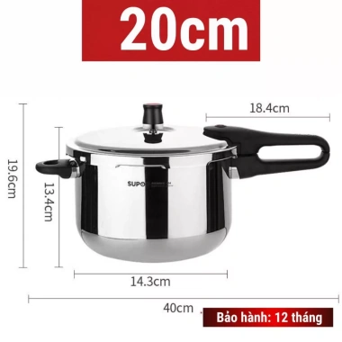 Nồi áp suất bếp gas inox 304 Supor 5L - 12 tháng bảo hành, đa dung tích 3-9L, giá ưu đãi 1.219.000 VND 3