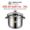 Nồi áp suất bếp từ 3 đáy 6.5L - 39L Gorilla Chef, 3 cấp độ bảo vệ an toàn, giảm giá 1.299.000₫