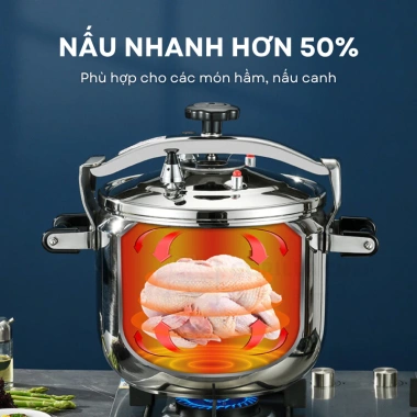 Nồi áp suất bếp từ 3 đáy 6.5L - 39L Gorilla Chef, 3 cấp độ bảo vệ an toàn, giảm giá 1.299.000₫ 2