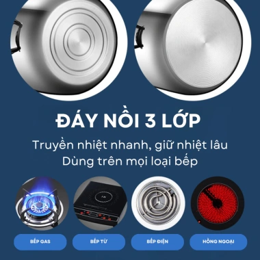 Nồi áp suất bếp từ 3 đáy 6.5L - 39L Gorilla Chef, 3 cấp độ bảo vệ an toàn, giảm giá 1.299.000₫ 5