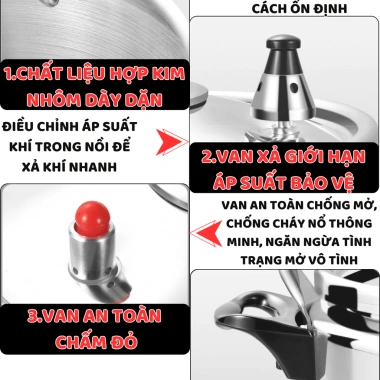 Nồi áp suất bếp từ Fujika 4-7L – Nấu hầm siêu nhanh, chống dính, giá chỉ 609.000đ