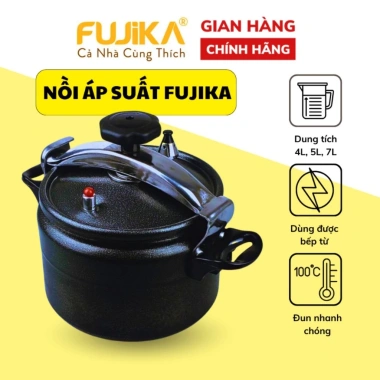 Nồi áp suất bếp từ Fujika đa năng, tiết kiệm 70% thời gian, dùng cho bếp từ, gas, hồng ngoại - Giá chỉ 375.000₫
