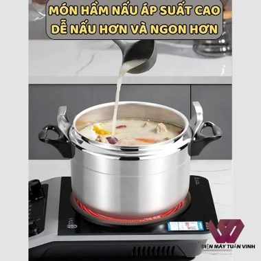 Nồi áp suất bếp từ Fujika đa năng, tiết kiệm 70% thời gian, dùng cho bếp từ, gas, hồng ngoại - Giá chỉ 375.000₫