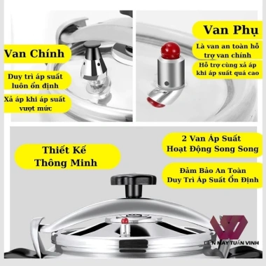 Nồi áp suất bếp từ Fujika đa năng, tiết kiệm 70% thời gian, dùng cho bếp từ, gas, hồng ngoại - Giá chỉ 375.000₫