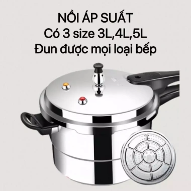 Nồi áp suất đa năng bếp từ, kèm khay hấp, dùng gas, giảm giá 20% chỉ 389k