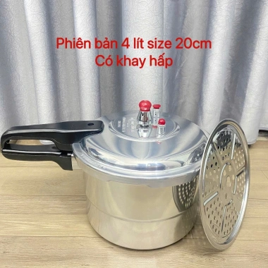 Nồi áp suất đa năng bếp từ, kèm khay hấp, dùng gas, giảm giá 20% chỉ 389k